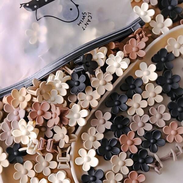 Small Square Hair Clips In Black & Brown For Women Hair Claws Claw Clips Hair Jaw Clip Hair Clamps Hair Clutch Hair Claw Clip, School Stuff, College Fall Winter Hair Accessories For Women For Vacation Outfits Woman(55/24/12/6/1)