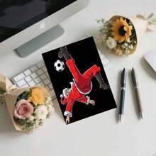 1pc "Soccer - Themed Santa Christmas" Greeting Card With Envelope - Vibrant Santa Playing Soccer Card For Christmas Occasions, Sending Sporty Holiday Greetings, Great For Buddies & Soccer Lovers, Christmas Celebration Present - Multicolor - View 9