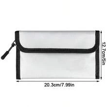 2200℉ Fireproof Waterproof Document Bag Secret File Pouch Cash Money Box - Grey - View 2