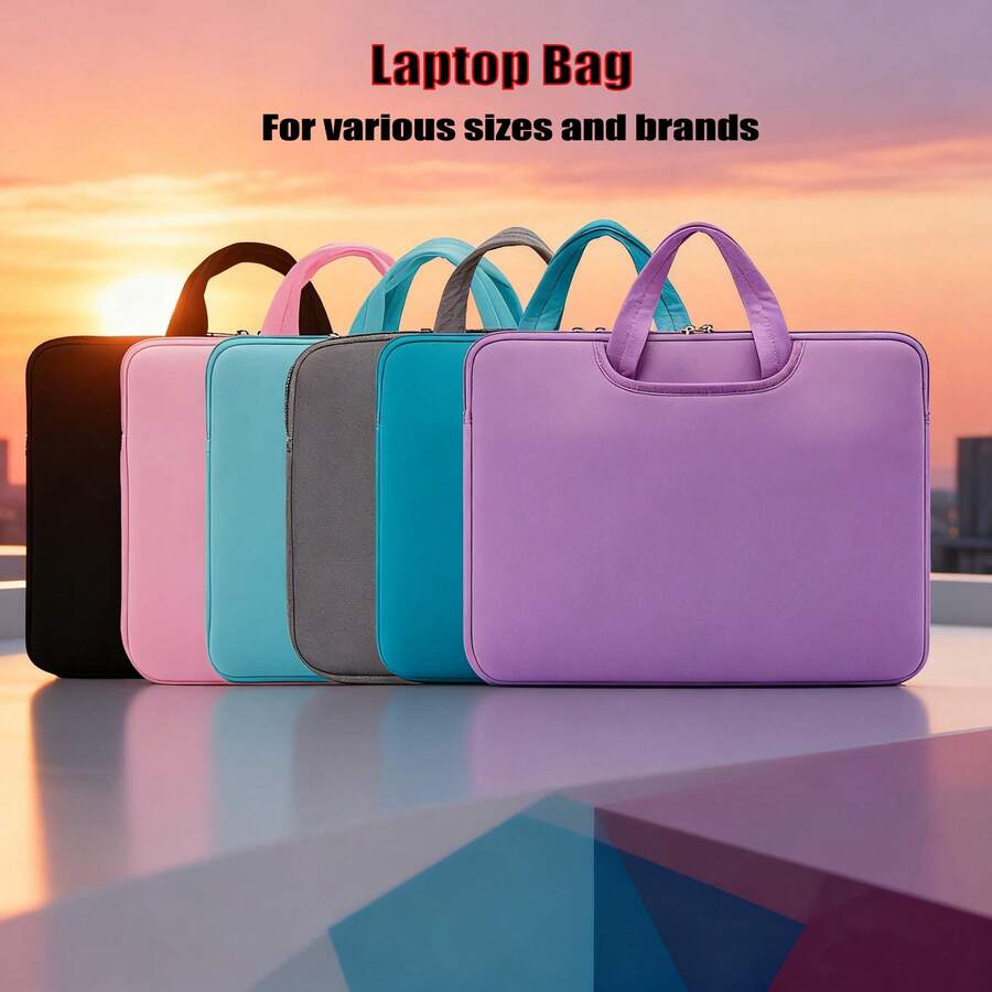 1 件纯色休闲笔记本电脑内胆包，适合 11.6/12.5/13.3/14/15.4/15.6/16/17 英寸笔记本电脑，兼容华为/苹果//惠普//神舟