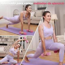 Mancuernas Ajustables para Mujer, 4 in 1 Set de Mancuernas, 2.5kg*2 Juego de Aancuernas de Peso Libre, Cada Una de 2 kg, 3 kg, 4 kg, 5 kg, con de Goma de ABS y Guantes para Ejercicio en Casa - rosa - Ver 10