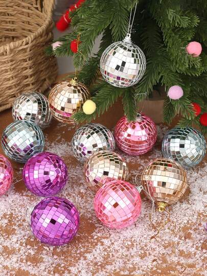 4/8pcs-Christmas Disco Balls 70s Party Decor Christmas Tree Decoration Hanging Reflective Mirror Disco Ball Decoration For Birthday Party Decor,Graduation, Valentine's Day Home Decor Christmas Decorations Room Decor