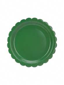 10pcs/20pcs/50pcs Dark Green Plates Paper 7 Inch Scalloped Green Paper Plates Dessert Cake Plate Cute Party Plate 9 Inch Dinner Plates For Wedding Birthday Holiday Event Festival Party Supplies