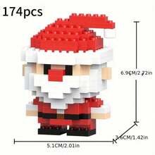 Christmas Santa Claus, Christmas Tree, Train, Snowman Micro Particle Building Blocks Christmas Gift, Creative Gift, Reindeer Assembly Building Blocks - Educational ABS Toy Gift Box, Best Holiday Gift - Multicolor - View 23