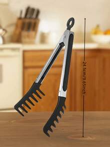1pc Multipurpose Kitchen Tongs, Suitable For Pasta, Steak, Pizza, Salad, Vegetables, Fruits, Barbecue, Buffet And More - Multicolor - View 3