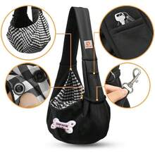 Accessori natalizi per cani, borsa a tracolla traspirante e pieghevole per trasportare animali domestici, adatta per cani e gatti di piccola taglia da 3-10 libbre, fornita di pettorina classica, accessori per animali domestici