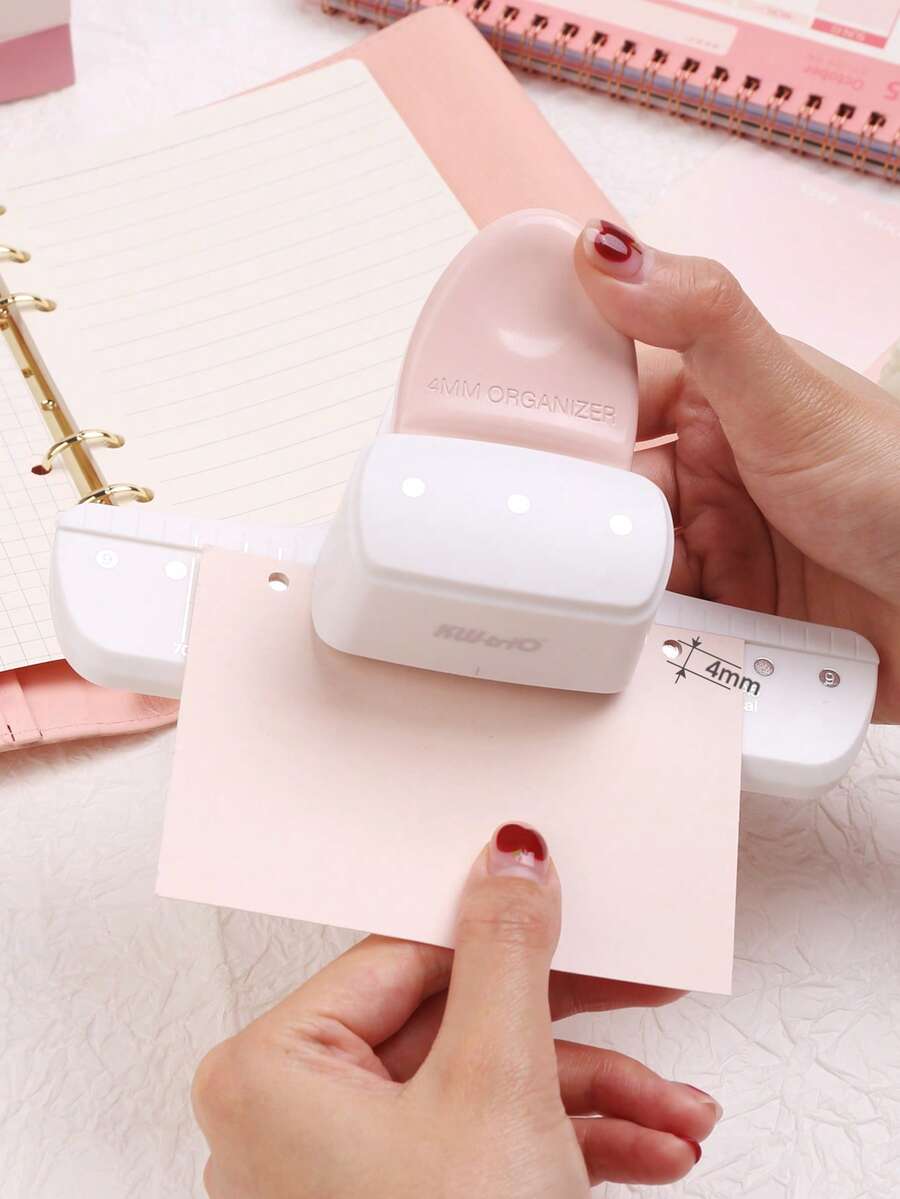 3-Hole Punch, Suitable For A5, A6, A7 Size, 8-Page Capacity, Applicable For Daily Planners, Scrapbooks, Adjustable Hole Puncher