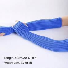 New Women Arm Warmers Japanese White Black Goth Knitted Fingerless Gloves Ankle Wrist Sleeves Harajuku 52cm Gloves