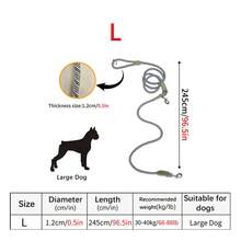 1条夜光尼龙免手持狗绳，多功能肩带/斜挎带，适合小型、中型和大型犬 - 彩色 - 查看 23