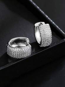 Luxury Bahia Cord Chain Necklace With Ice Cross Pendant Studded With Shiny Diamond Unisex Jewelry For Men And Women Accessories Jewelry - Hoa tai bạc - Xem 1