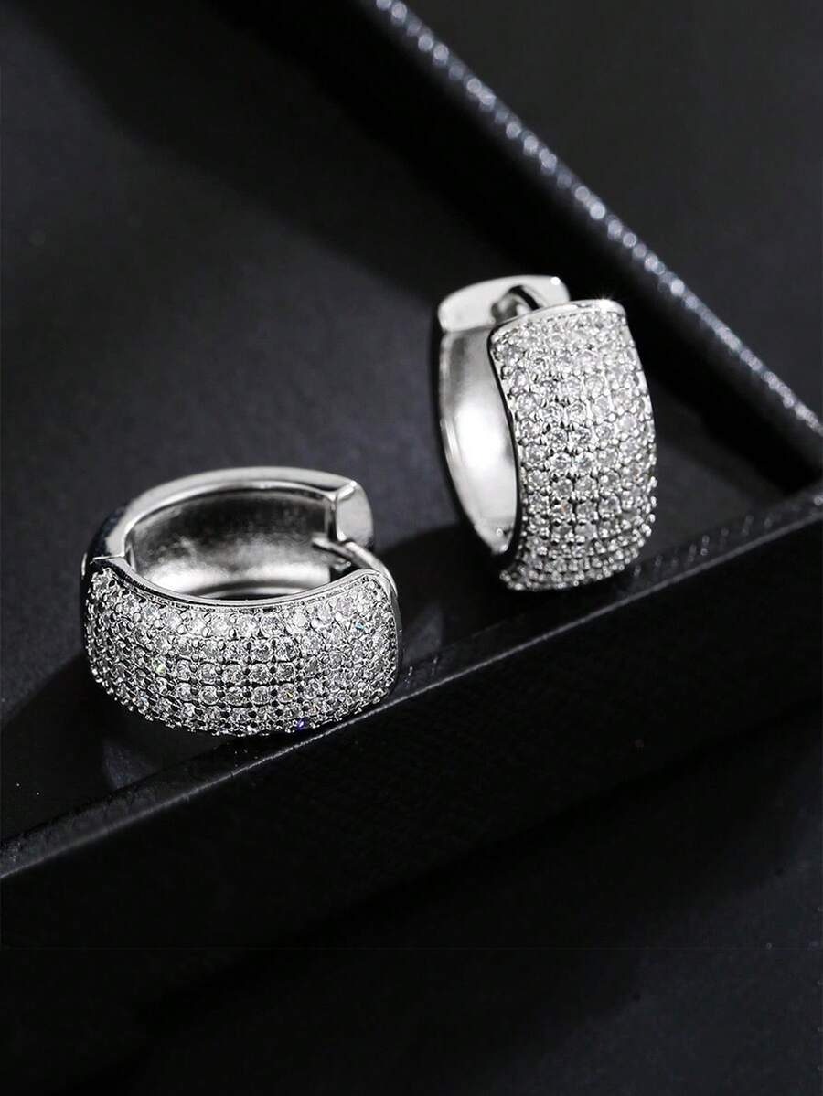 Luxury Bahia Cord Chain Necklace With Ice Cross Pendant Studded With Shiny Diamond Unisex Jewelry For Men And Women Accessories Jewelry - Hoa tai bạc - Xem 1