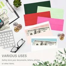 50 Pack  10 Business Envelopes, Self Seal Standard Kraft Envelopes Secure Business & Legal Mailing, Office, Checks, Letter, Invoices, 4 1/8 X 9 1/2 Inches - 腮紅粉色配玫瑰金箔 - 查看 6