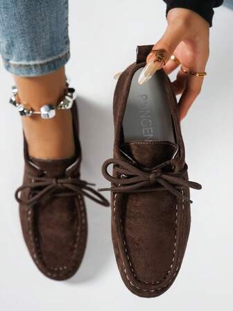 Spring New Women's Bow Loafers, Soft Leather Penny Loafers Slip-On Flat Shoes