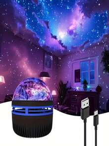 1 đèn chiếu Aurora Wave 2 trong 1, đèn chiếu bầu trời sao Aurora, dùng nguồn USB, đèn ngủ phòng ngủ, đèn đầu giường, lý tưởng cho tiệc tùng, quà tặng sinh nhật, chiếu lên trần/tường, trang trí Giáng sinh. - Đèn chiếu - Xem 8