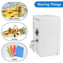 Safe Box Small Safe Small Safety Box,7.1*4.7*3.9inch Money Safe,Lockable Key Money Bank Safe Secure Your Savings Combination And Key Money Bank Safe,Metal Currency Money Box