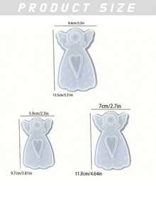 3pcs Angel Hanging Ornament Molds - European Heart Shaped Silicone Molds For Resin/Plaster/Concrete Casting, Suitable For Wedding, Valentine's Day, Christmas Decorations - Easy Release Non-Stick Craft Molds, DIY Home Decor Gifts, Polka Dot Pattern, Smooth Surface, Gift Making