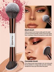 MAANGE 7Pcs/8Pcs Professional Facial Double-Ended Makeup Brush Set ,Comes With Makeup Bag,Bevel&Taper Foundation Brush Contour Brush Blush Brush Powder Brush Eyeshadow Brush Concealer Brush Highlight Brush Smudge Brush,Makeup Tools With Soft Fiber For Easy To Carrying,Set For Travel,Gift For Women&Girls
