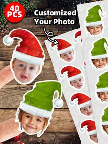 1-96pcs Customized Christmas Face Stickers | Christmas Gift Face Stickers | Gift Stickers | Customized Face Stickers | Christmas Gift | Face Stickers, Gift Stickers, Holiday Stickers, Customized Face Stickers, Face Photo Stickers - White - View 15