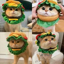 Pisică Burger bandă de susținere guler animal de companie Halloween costum decorativ bandă de susținere pentru pisică pălării cosplay rochie