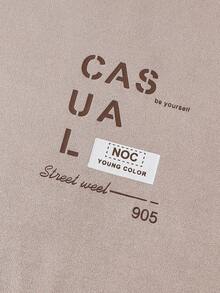 2 件套秋冬青少年男孩保暖内衣套装，长袖上衣和长裤，保暖睡衣 - 杏色 - 查看 4