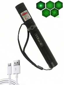 Długopis laserowy ładowany przez USB w kolorze zielonym/czerwonym/fioletowym - ergonomiczny uchwyt, przenośna konstrukcja, odpowiedni do demonstracji, użytku na zewnątrz, w biurze i w klasie - w zestawie bateria polimerowa na nadgarstek, wysokiej jakości soczewka optyczna, prosty kształt długopisu