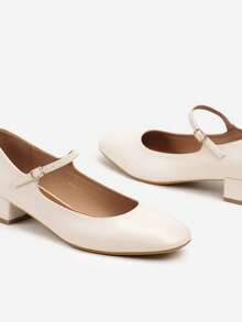 Glitzernde Mary Jane Absätze - Klassische & elegante Damenschuhe - Büro/Arbeit, Abend/Party - Frühling/Herbst - Beige - Übersicht 6