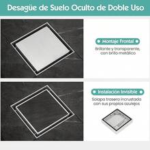 HEEDU Drenaje de Piso, Hogar Acero Inoxidable Drenaje de Piso Cuadrado, Desodorante de Anti-Obstrucción con Fundaíble, Dos Núcleos de Drenaje, Apto para Cocinas, Baños y Aseos(10*10CM) (Negro) - Trefilado Alambres - Ver 5