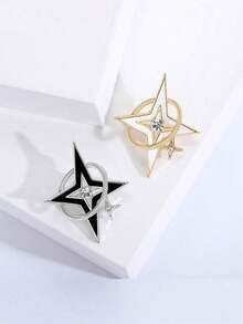"Fashionable Metal Starburst Brooch For Women, Elegant Daily Wear Pin, Chic Jewelry Accessory For Outfits" - 星爆 - 查看 7