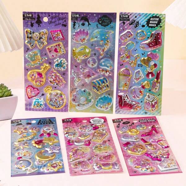 1PC/3PCS/6PCS Random Color DIY 3D Creative Decorative Stickers For Gift, Back To School