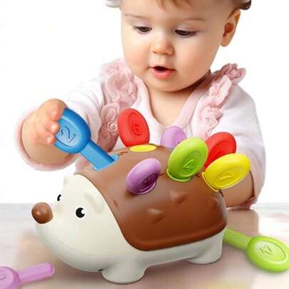 适合1-3岁幼儿的通用精细动作玩具，婴儿刺猬蒙特梭利学习套装，益智计数分类玩具，促进婴儿发育，生日、儿童节、圣诞节、新年、复活节、节日礼物，适合9-18个月、1-3岁男孩女孩儿童。