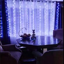 300 LED Fairy Curtain Lights, 9.8ft X 9.8ft Warm White Curtain String Lights, USB Plug In 8 Lighting Modes Christmas Decoration, Hanging Lights With Remote For Bedroom Indoor Weddings Dorm - trắng - Xem 12