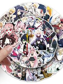 50pcs Anime Stickers, The Seraph Of The End Stickers, Anime Decor, Anime Merchandise, Cool Stickers, Anime Decoration, Anime Gift, Anime Toys, Waterproof Vinyl Stickers For Laptop, Phone, Car, Skateboard, Water Bottle, Scrapbook, Computer, Notebook - A - View 9