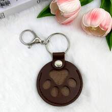 Cute Dog Paw Keychain, Cartoon Pet Hair Storage Leather Case Portable Pet Hair Memorial Keychain Pendant,Christmas,Christmas Decorations