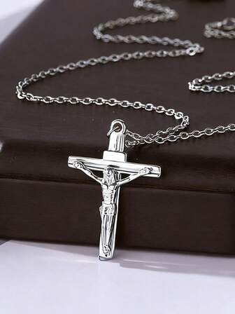 1 Pc Jesus Cross Necklace For Women Crucifix Cross Necklace Religious Baptism Jewelry Christian Gift