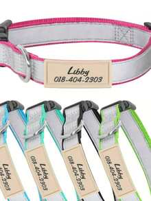 Reflective Dog And Cat Collars With Name, Personalized Pet Collars With Reflective Effects - Custom Engraved With Your Pet's Name And Phone Number, With A Detachable Buckle, Suitable For Both Male And Female Dogs, And Available In Three Adjustable Sizes: Small, Medium, And Large.