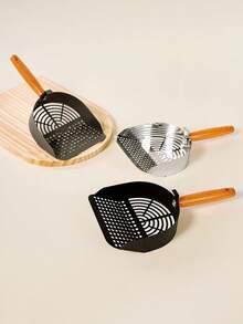 PETSIN 1 件不锈钢猫砂铲，带符合人体工程学的木柄 - 多功能宠物粪便清洁工具，适用于兔子、猫、狗和猫砂盆 - 耐用卫生易清洁设计 - 彩色 - 查看 1