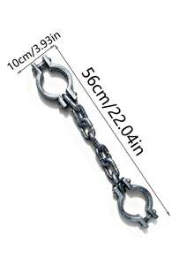 1 pieza Cadena de esposas gris oscuro de Halloween, pulsera de prisionero, estilo versátil, adecuado para fiestas de disfraces de Halloween, mascaradas, actuaciones y uso diario