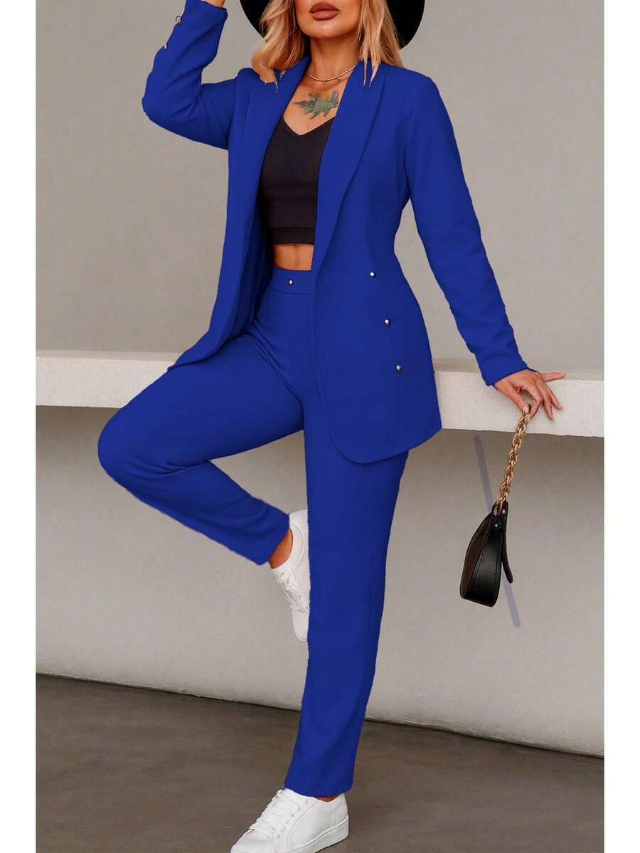 Women Suit Sets - Royal Blue - View 1