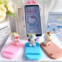 Sanrio [Authorization] Sanrio Kuromi Cinnamon Roll Creative 3D Doll Lazy Phone Stand, Beautiful Melody Hello Kitty Desktop Phone Stand, Exquisite Display Small Gifts, Birthday Gifts, Travel Accessories, Christmas Gifts
