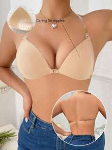 Women's Invisible Push-Up Bra, Strapless Adhesive Bra With Detachable Straps, Suitable For Backless Dresses - Black - View 9