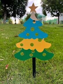 40 cm świąteczna choinka z reniferem Świętego Mikołaja, żelazna dekoracja artystyczna, odpowiednia do domu, ogrodu, dekoracji świątecznych i zewnętrznych