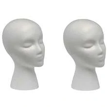 1/2/3 Pcs Foam Wig Head, With Female Face For Multipurpose Wigs Display Stand, Model, Mask, Hat Display Stand, Art Work Painting - 3個 - 查看 2