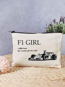 1 Stück lässige, retro, coole Mädchen Rennprint Kosmetiktasche, Make-up-Werkzeug Aufbewahrungstasche, Reise-Kulturtasche, Geburtstagsgeschenk, Raumdekoration, Tasche, Kosmetiktasche, Schminktisch, Reise, Kosmetiktasche, Reiseessentiell, Aufbewahrungstasche, Reiseessentiell, Kosmetik-Aufbewahrungstasche, Kosmetiktasche, Kosmetik-Aufbewahrungstasche, Aufbewahrungstasche, Kulturtasche, Schreibtisch-Aufbewahrungstasche, Kosmetiktasche, Make-up-Tasche, Kosmetik-Aufbewahrung, Schminktisch-Accessoire, Make-up-Tasche, Kosmetiktasche - Verschiedenfarbig - Übersicht 4
