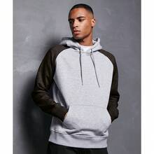 Trespass Mens Basic Raglan Hoodie (Heather Grey/Black) - 50% Cotton/50% Polyester - 270gsm - (RW8065) - Light Grey - View 1