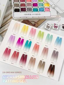 MORDDA 18 Colors Patting Glue Smudge Canned High Saturation Popular Semi-Solid Nail Polish Glue Women's Salon Manicure DIY - 彩色 - 查看 7