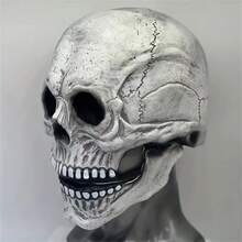 Silicone Mask, Natural Latex Material, Mouth Moving Skull, Perfect For Halloween, Cosplay, Party, Photography, Cosplay
