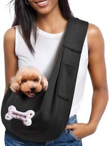 Accessori natalizi per cani, borsa a tracolla traspirante e pieghevole per trasportare animali domestici, adatta per cani e gatti di piccola taglia da 3-10 libbre, fornita di pettorina classica, accessori per animali domestici