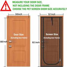 Upgraded Pet Screen Door Fits Doors Up To 30"X80",Heavy Duty Cat Proof Mesh Screen Door With Zipper Closure,Prevent Cats Running Out From Home,Bedroom,Living Room,Kitchen(U-Type,Black),21789261