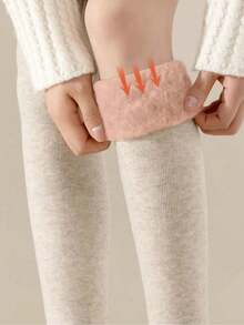 1 Pair Thick Knitted Over,The,Knee Socks, Soft Anti,Static, Warm & Comfortable, Fits Over,The,Knee, Multi Colors Available, Autumn/Winter, Cozy Socks - Multicolor - View 10