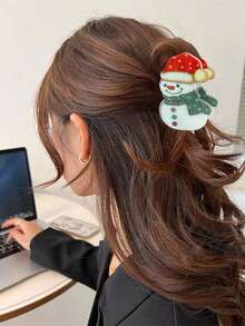 4 piezas/2 piezas/1 pieza Clip de pelo con diseño de muñeco de nieve navideño, accesorio de pelo dulce, clip de pelo con forma de muñeco de nieve de invierno, antideslizante, clip de pelo navideño, clip de pelo de fijación fuerte, accesorio de pelo navideño. Accesorios de pelo lindos como regalos de Navidad. Pinzas de pelo de gran tamaño, accesorios de pelo navideños, pinzas de pelo con diseño de muñeco de nieve navideño, adecuadas para diferentes tipos de cabello